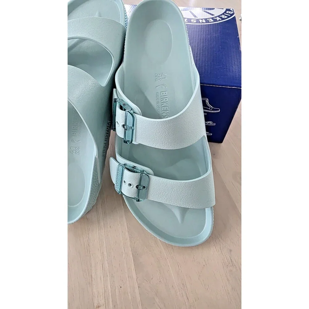 Birkenstock Womens Arizona Stealth Surf Green Slides Shoes 41 New - Picture 3 of 4